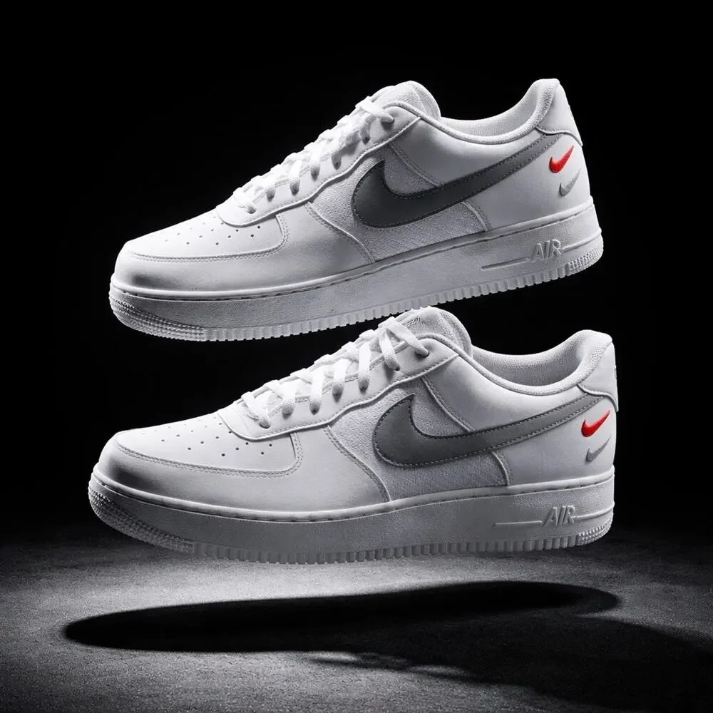 Nike Air Force 1 '07 White Wolf Grey Picante Red Shoe FD0666-100 Men's Size 14